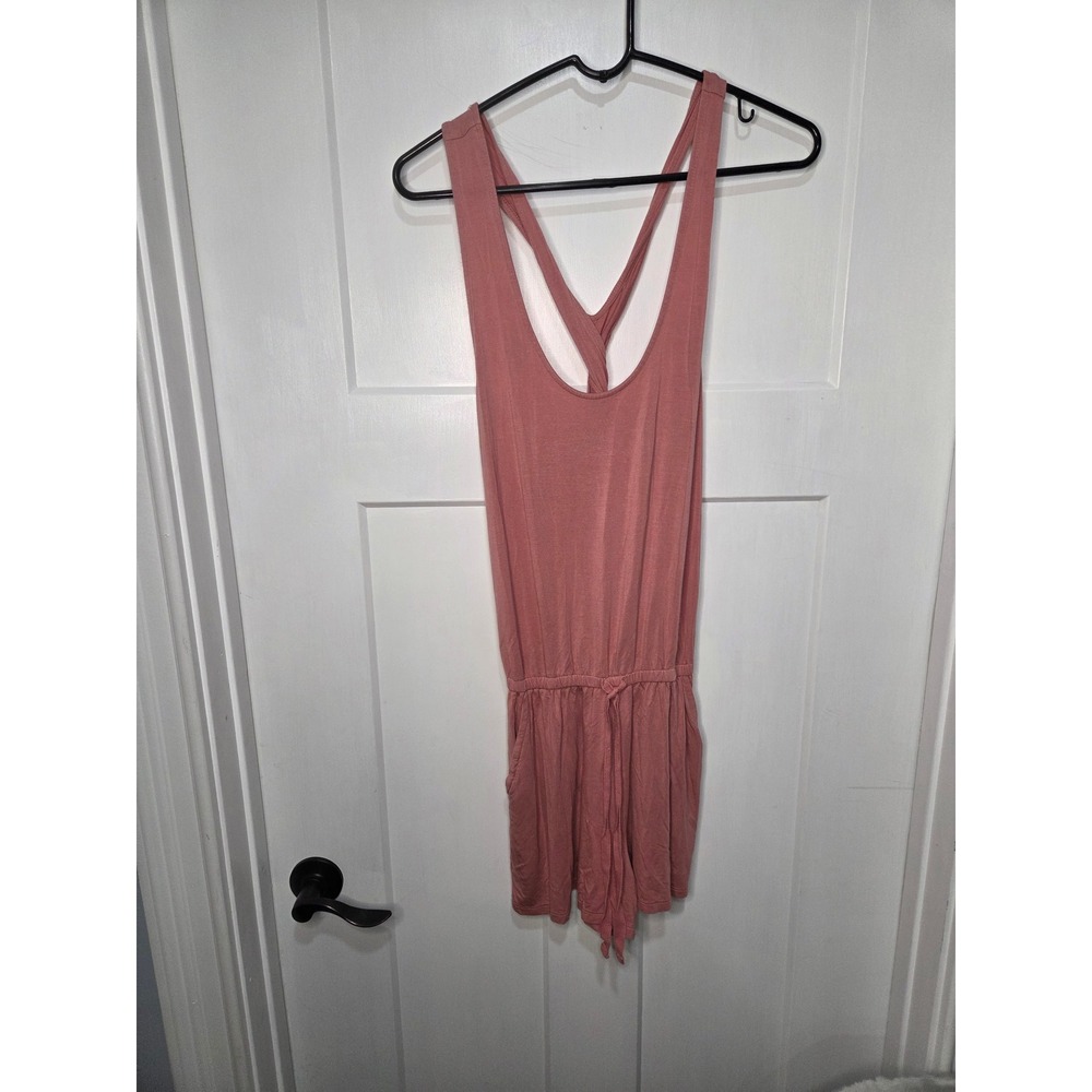 Aerie Dusty Rose Sleeveless Romper Twisted Racerback XS